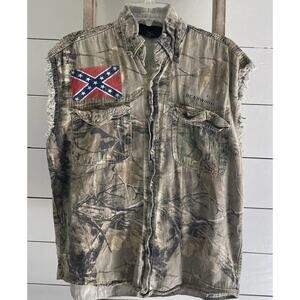 Biker Wear USA Mens Deadwood SD Motorcycle Shirt Button Up Camouflage Medium